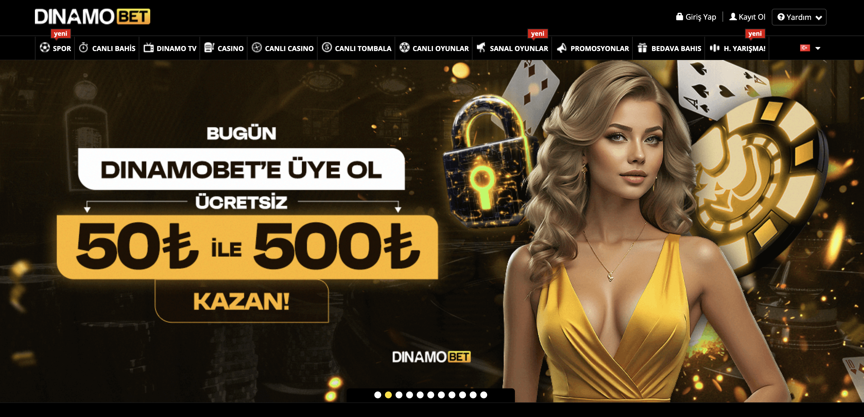 Dinamobet Ana sayfası